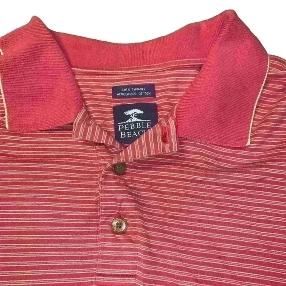 Pebble Beach Performance Mens Polo Golf Shirt Size Large Light Blue Button - Picture 3 of 11